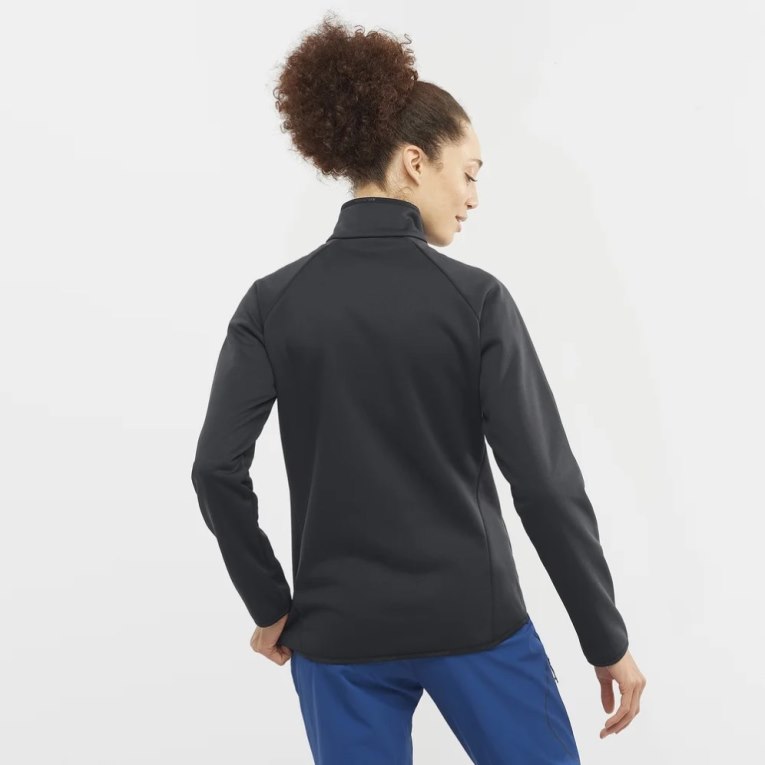 Dámské Bundy Salomon Essential Warm Full Zip Černé | CZ 41QCKTO